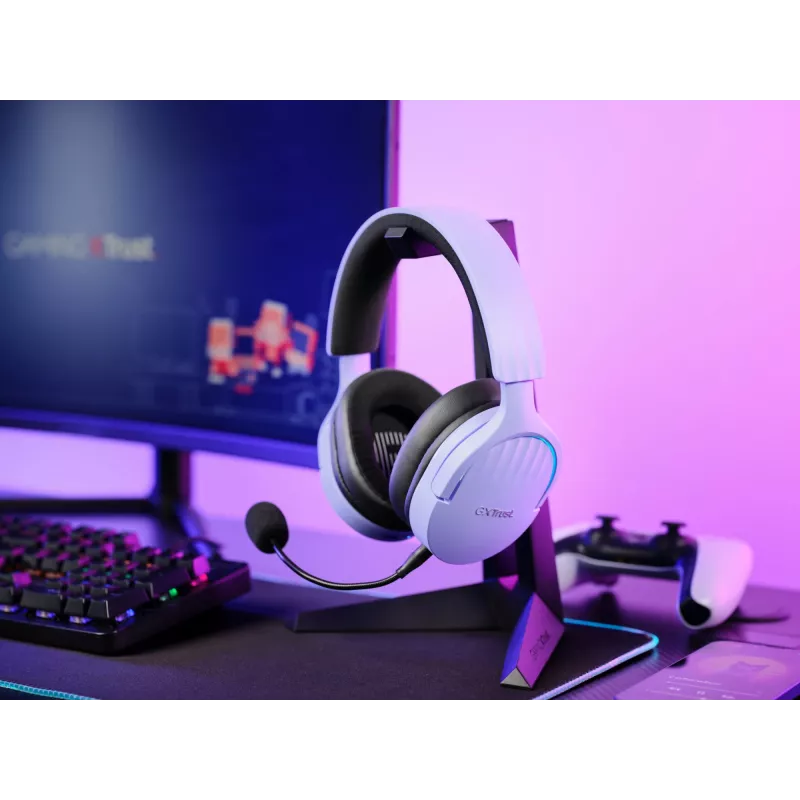 Trust GXT 491P FAYZO Headset Wired & Wireless Head-band Gaming USB Type-A Bluetooth Black, Purple