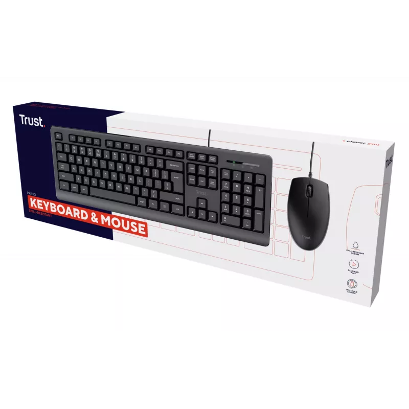 Trust Primo keyboard Mouse included Universal USB QWERTY US English Black
