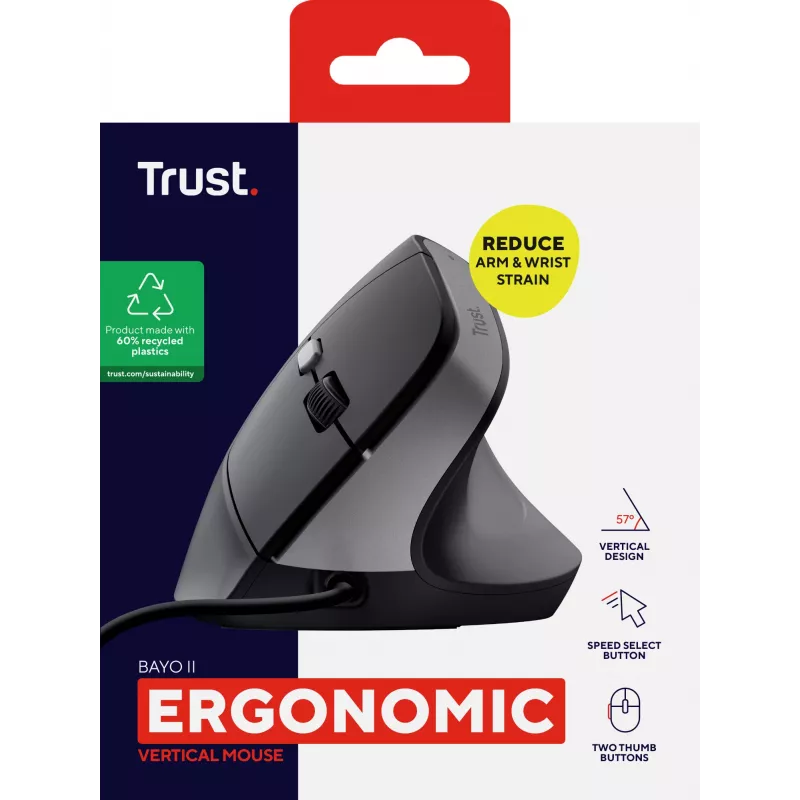 Trust Bayo II mouse Right-hand USB Type-A 2400 DPI
