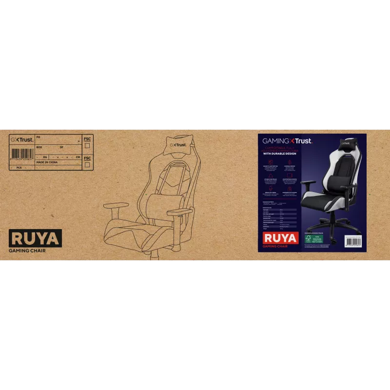 Trust GXT 714 RUYA Universal gaming chair Black, White
