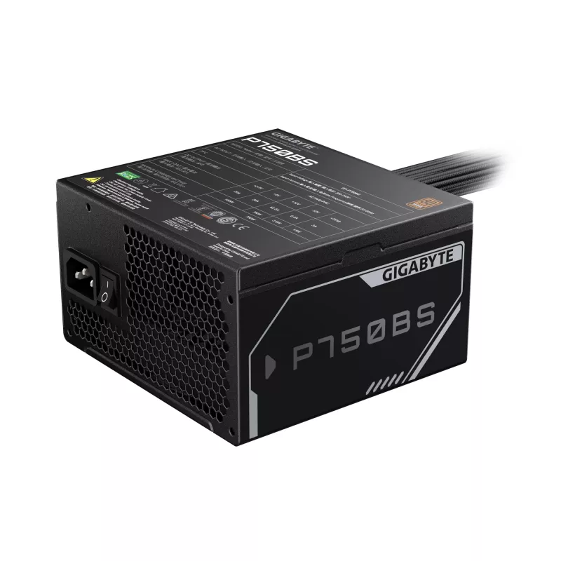 GIGABYTE P750BS Power Supply - PCI-E 6+2 Pin x 4, 80 PLUS Bronze, 120mm Fan, ATX compatible, EU Plug