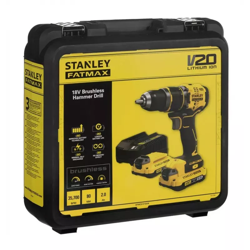 Stanley FATMAX SFMCD721D2K Cordless Drill 18V, 2x 2.0Ah Batteries, with Case