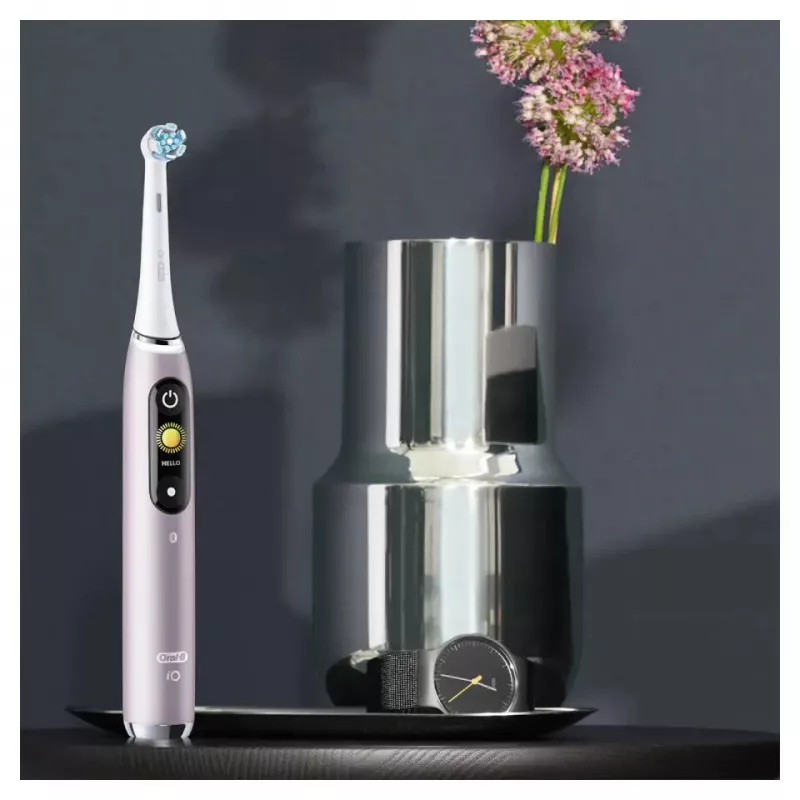 Electric toothbrush Oral-B iO 9 adult rotating, 2 handles, 2 brush heads, built-in battery, 3 h charge, Black/Rose