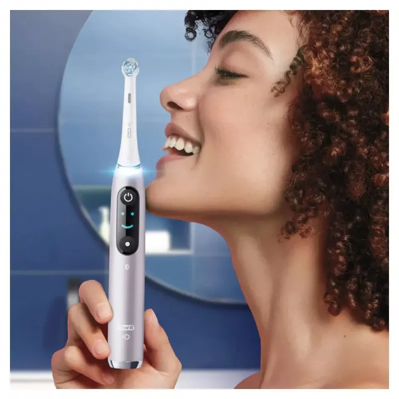 Electric toothbrush Oral-B iO 9 adult rotating, 2 handles, 2 brush heads, built-in battery, 3 h charge, Black/Rose