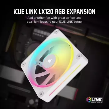 Fan Corsair iCUE LINK LX120 RGB 12 cm White 400-2400 RPM