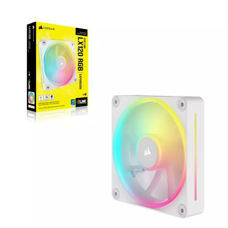 Fan Corsair iCUE LINK LX120 RGB 12 cm White 400-2400 RPM