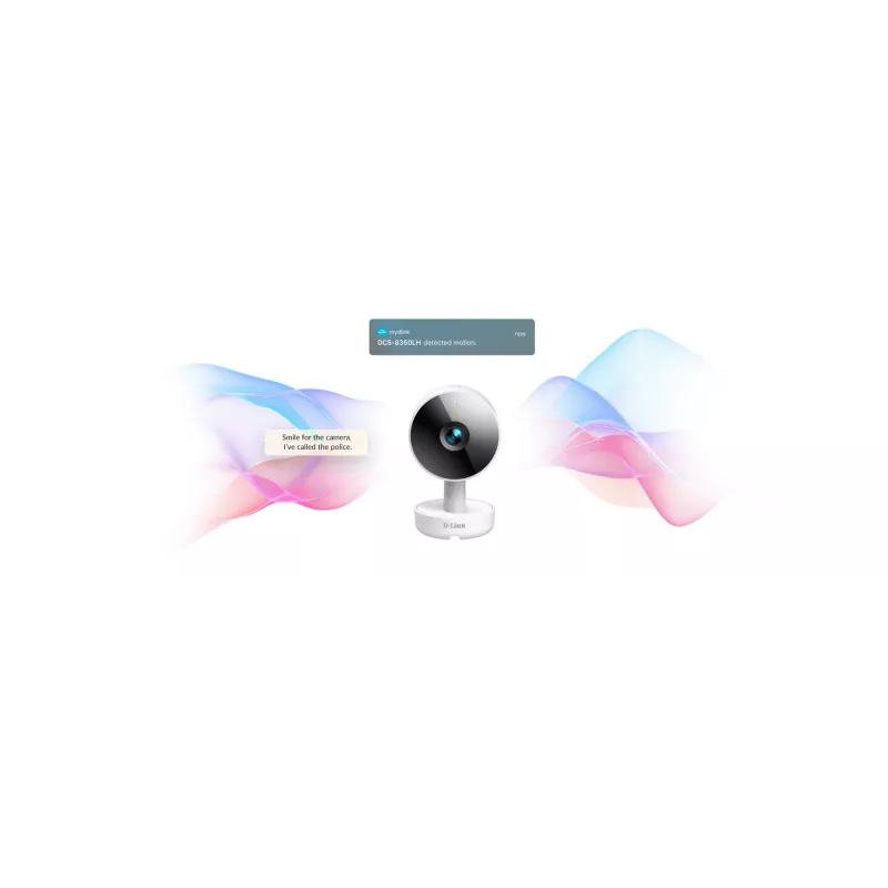 D-Link 2K QHD Indoor Wi-Fi Camera DCS-8350LH, IP security camera, Indoor, Wired & Wireless, Amazon Alexa & Google Assistant, Desk, White
