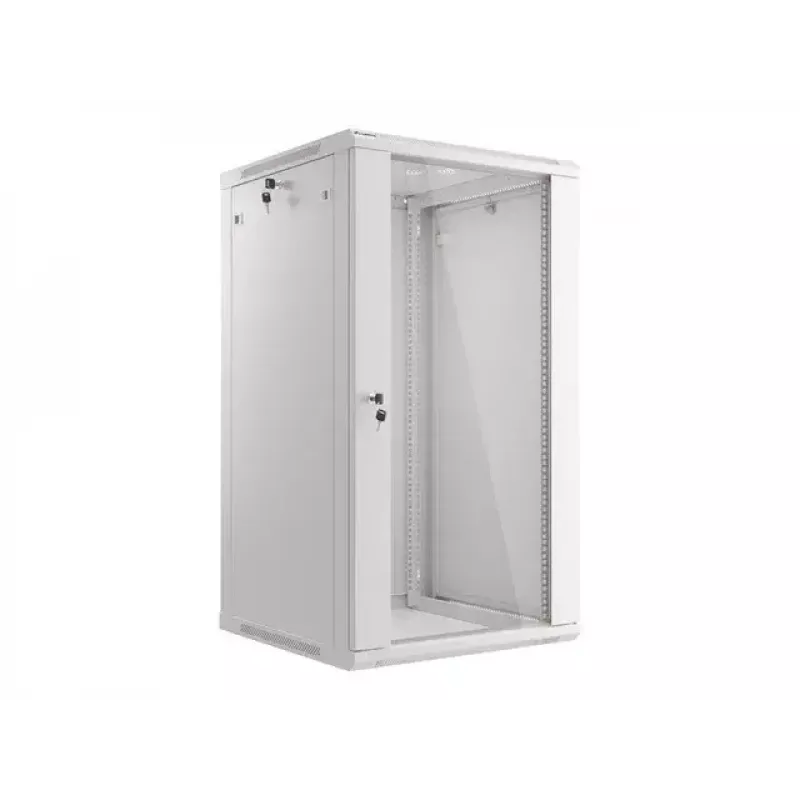 Lanberg WF01-6622-10S 22U 19 inch Wall-Mounted Rack Cabinet, 600x600 mm, Grey, IP20, 60 kg Load, Flat-Pack