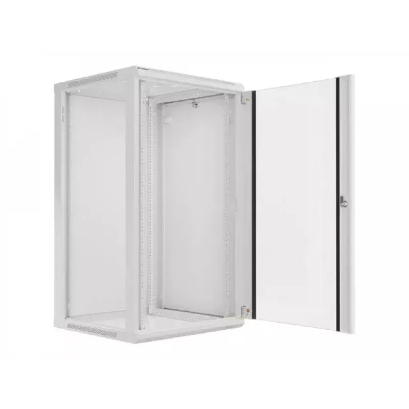 Lanberg WF01-6622-10S 22U 19 inch Wall-Mounted Rack Cabinet, 600x600 mm, Grey, IP20, 60 kg Load, Flat-Pack