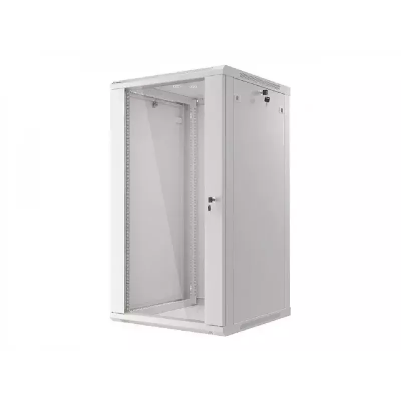 Lanberg WF01-6622-10S 22U 19 inch Wall-Mounted Rack Cabinet, 600x600 mm, Grey, IP20, 60 kg Load, Flat-Pack