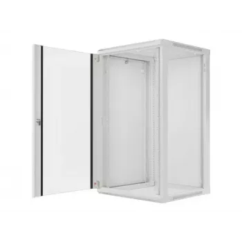 Lanberg WF01-6622-10S 22U 19 inch Wall-Mounted Rack Cabinet, 600x600 mm, Grey, IP20, 60 kg Load, Flat-Pack