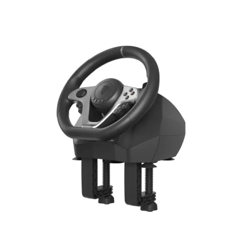 GENESIS Seaborg 400 Black, Silver USB Steering wheel + Pedals Nintendo Switch, PC, PlayStation 4, Playstation 3, Xbox 360, Xbox One, Xbox One S, Xbox One X
