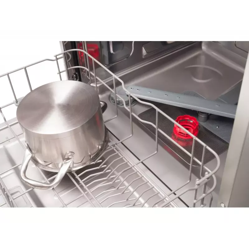 Semi built-in dishwasher AMICA DIM62E7qH — 14 place settings, 60 cm, LED touch display, 7 programs, White