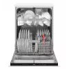 Semi built-in dishwasher AMICA DIM62E7qH — 14 place settings, 60 cm, LED touch display, 7 programs, White