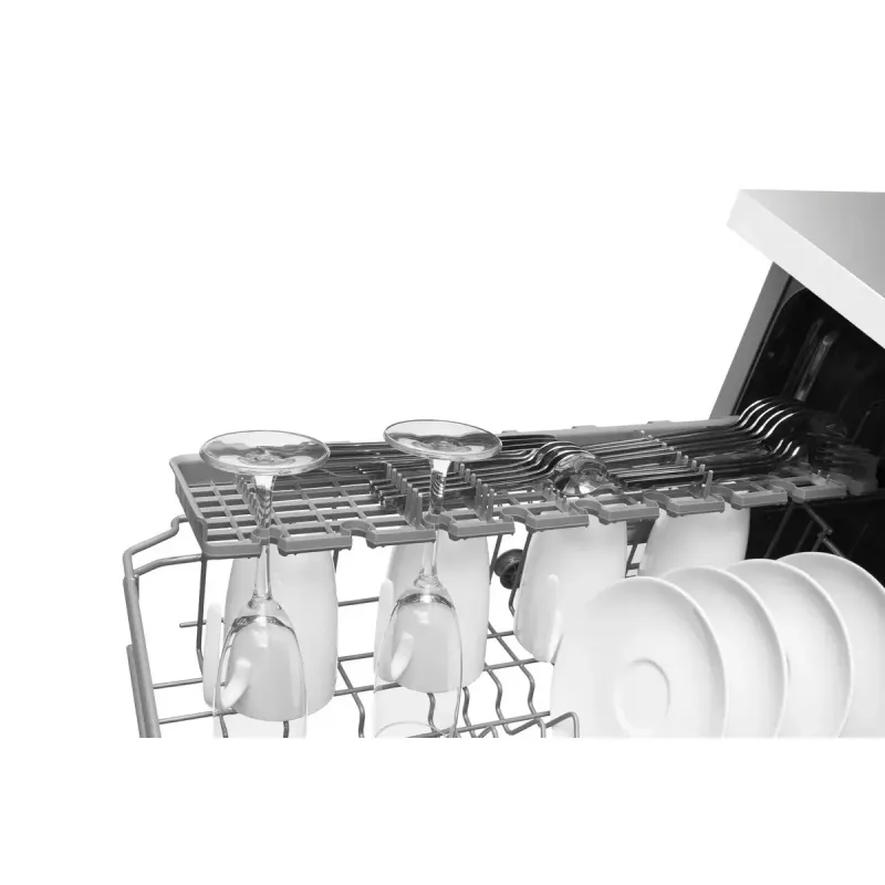 Semi built-in dishwasher AMICA DIM62E7qH — 14 place settings, 60 cm, LED touch display, 7 programs, White
