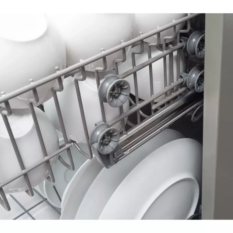 Semi built-in dishwasher AMICA DIM62E7qH — 14 place settings, 60 cm, LED touch display, 7 programs, White