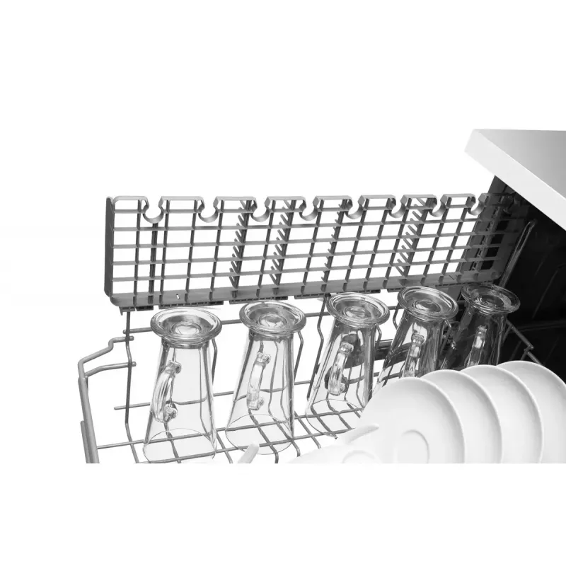 Semi built-in dishwasher AMICA DIM62E7qH — 14 place settings, 60 cm, LED touch display, 7 programs, White
