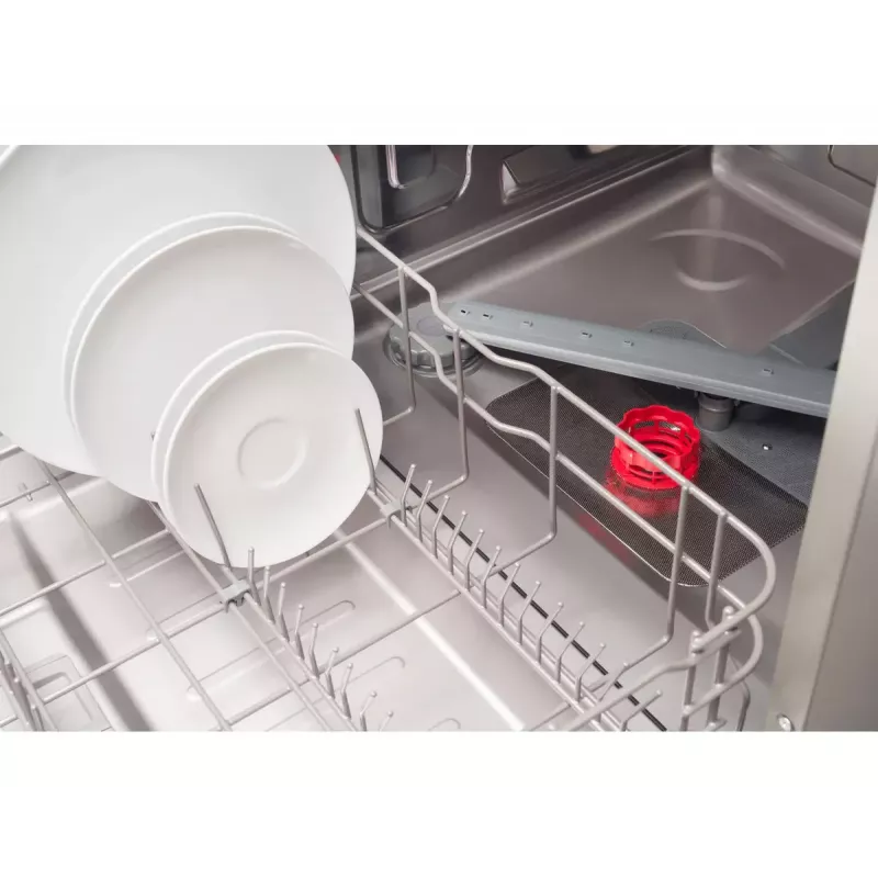 Semi built-in dishwasher AMICA DIM62E7qH — 14 place settings, 60 cm, LED touch display, 7 programs, White