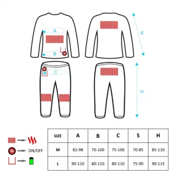 Body protection vest Glovii GXBL for skiing and snowboarding, unisex, L, black, breathable, rechargeable battery