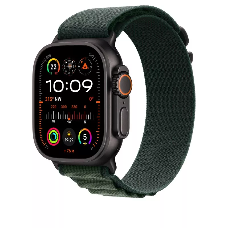 Band Apple 49mm Dark Green Alpine Loop Small Black Titanium Finish