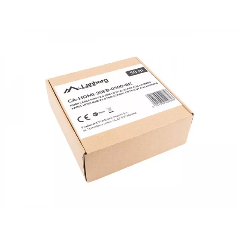 LANBERG HDMI Cable - M/m v2.0 Cable Optical 50m Black Aoc
