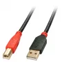 Lindy 15m USB 2.0 Type A to B Active Cable, 15 m, USB A, USB B, USB 2.0, Male/Male, Black, Red