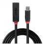 Lindy 5m USB 3.0 Active Extension Slim, USB 3.2 Gen 1 (3.1 Gen 1) Type-C, USB 3.2 Gen 1 (3.1 Gen 1) Type-C, 5000 Mbit/s, Black, Acrylonitrile butadiene styrene (ABS), Round cable