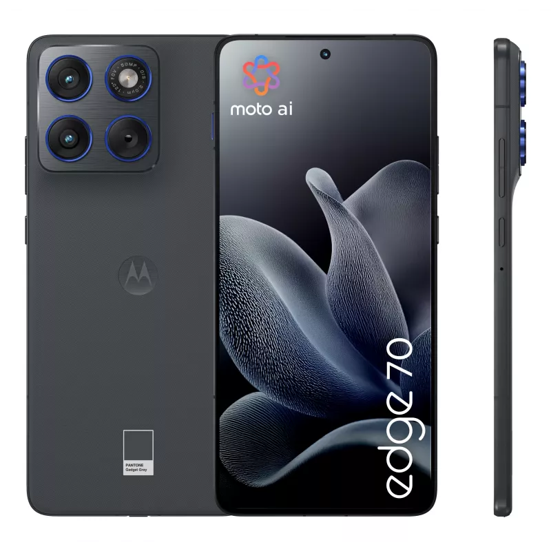 Smartphone Motorola edge 70 — 6.7 inch P-OLED 120Hz, Snapdragon 2.8 GHz, 12 GB RAM, 512 GB, 4800 mAh, Dual SIM (Nano + eSIM), IP68/IP69, Grey