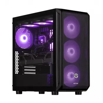 Desktop PC ActiveJet MIDI Tower AMD Ryzen 7 9700X, 32GB DDR5 6000MHz, 1TB SSD, Radeon RX 9060 XT 16GB, Windows 11 Pro, 850W, Black