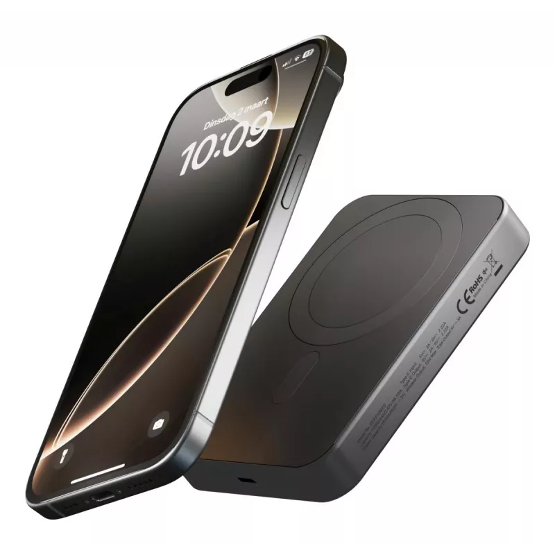 ZENS Powerbank Slim Qi2 Al 10000mah Black