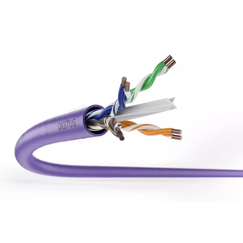 DIGITUS installation cable - CAT6 - U/UTP - B2ca - 100m - Purple