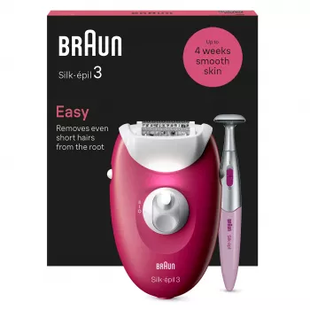 Epilator Braun Silk-épil 3 SE3-202, 20 tweezers, AC powered, Berry