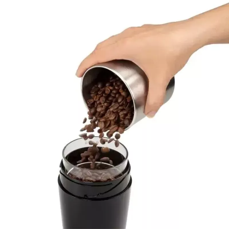 Burr coffee grinder De’Longhi KG200 — stainless steel burrs, 90 g bean hopper, 170 W, black