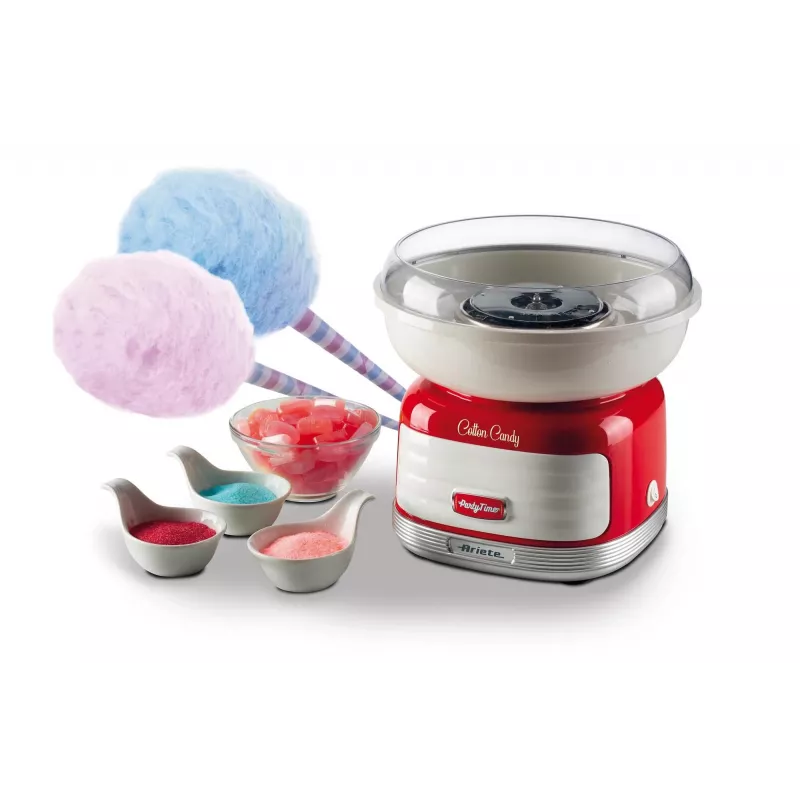 Ariete Cotton Candy Candy Floss Machine, 450 W, Red, Red, Hard candy, Granulated sugar, 500 W, 280 mm, 280 mm, 265 mm