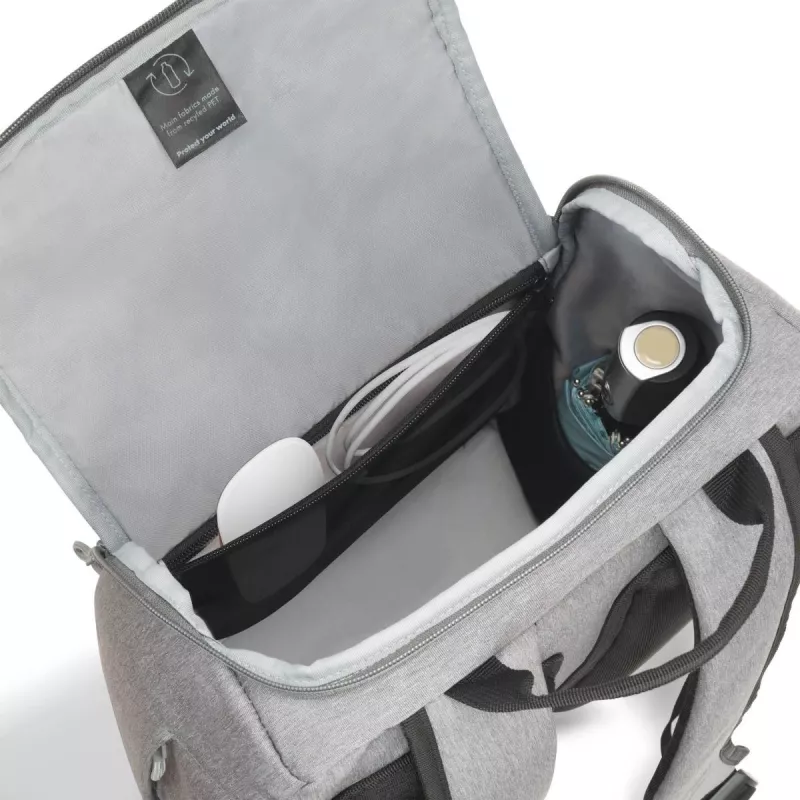 DICOTA Backpack Eco Motion - 13-15.6in Notebook Backpack - Light Grey / 600d Rpe Polyester