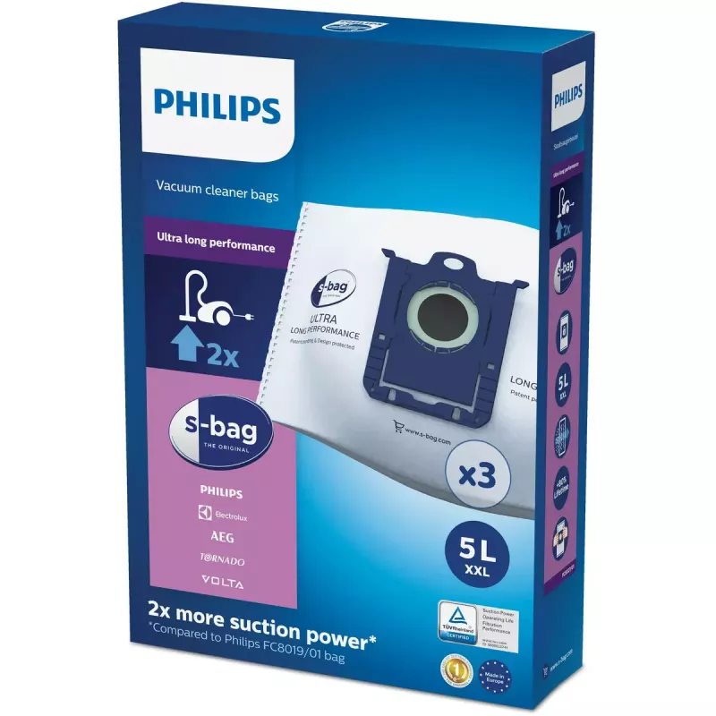 Dust bags Philips s‑bag FC8027/01 — synthetic 5 L, 5-layer, 3 pcs