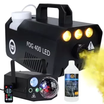 Smoke machine Light4Me GIG SET 1 400W LED — smoke generator with 400W LED lighting, IP20, set includes smoke and fog generator