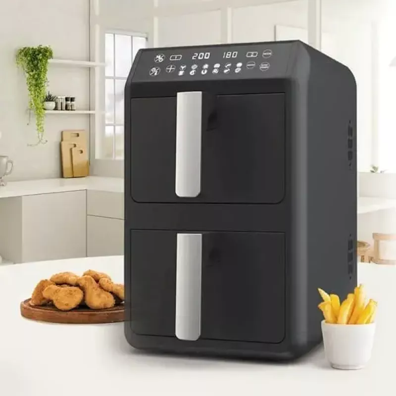 Electric air fryer Maestro MR-761, 10 L capacity, 2400W, 12 programs, 80–200°C, double construction, black