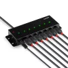Lindy 7 Port USB 2.0 Metal Hub, USB 2.0 Type-B, USB 2.0, 480 Mbit/s, Black, Metal, 1.8 m