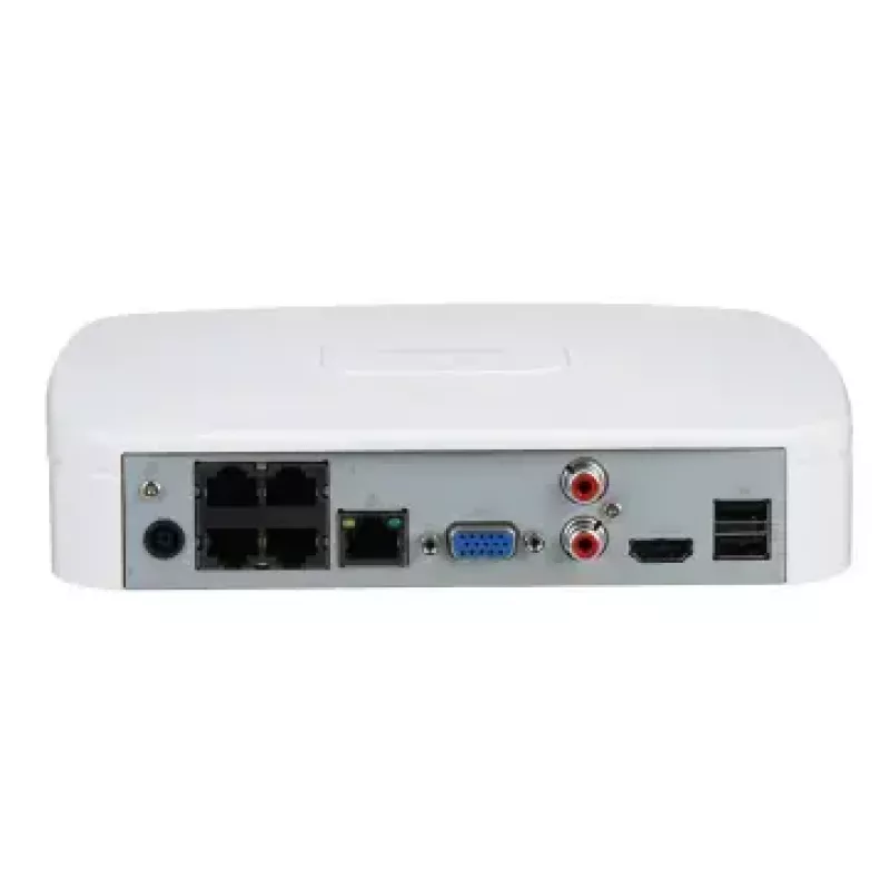 Network video recorder DAHUA NVR4104-P-EI — 4-channel NVR, up to 3840×2160, SATA HDD, 1U, white