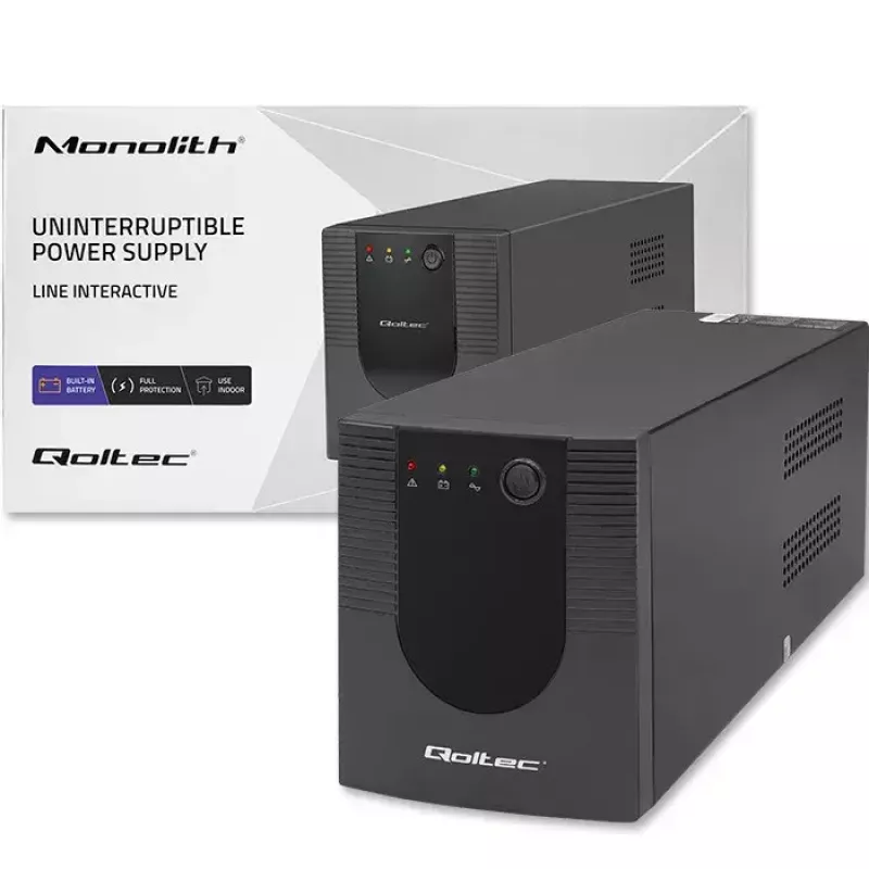 Qoltec UPS 53776 Line-Interactive 1.5 kVA 900 W 4 AC outlets