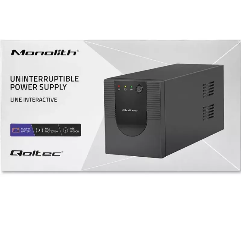 Qoltec UPS 53776 Line-Interactive 1.5 kVA 900 W 4 AC outlets