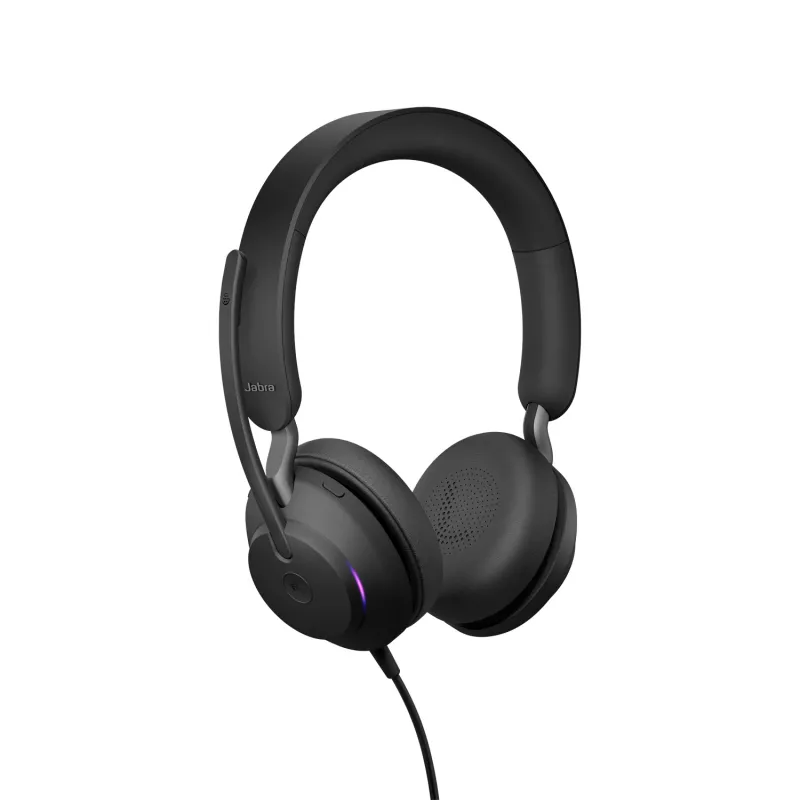 Jabra Evolve2 40 USB-A, MS Teams Stereo, Wired, Office/Call center, 20 - 20000 Hz, 188 g, Headset, Black