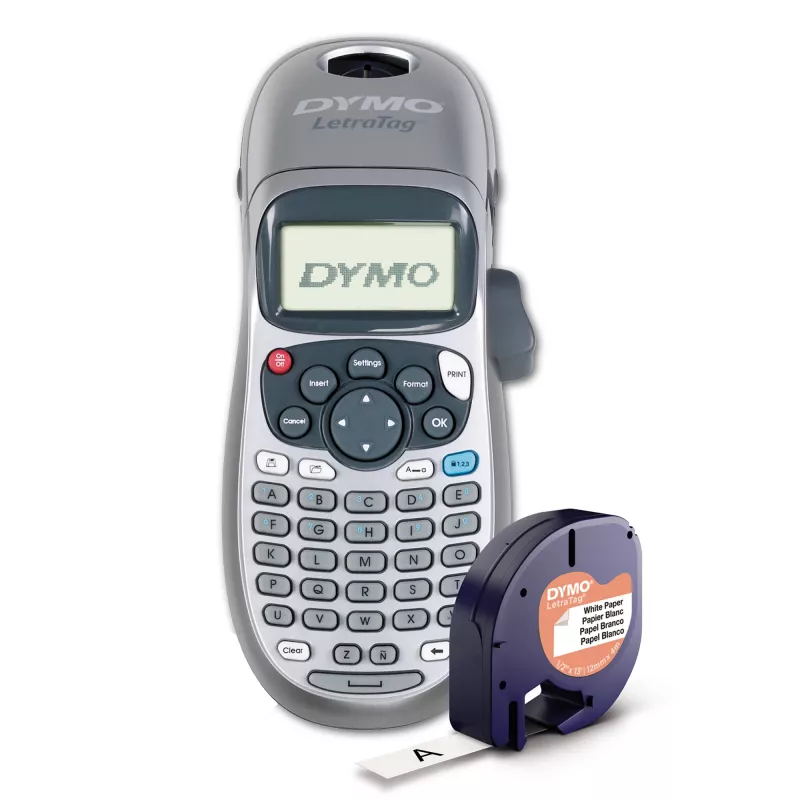 DYMO LetraTag LT-100H Handheld Label Maker | ABC Keyboard Label Printer with Easy-to-Use13 Character LCD Screen | for Home or Office | Silver