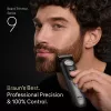 Braun BeardTrimmer 9 BT9560 beard trimmer Battery 52 2 cm Wet & Dry Black, Silver