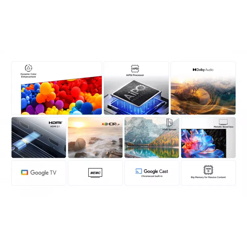 TCL 55P69K TV 139.7 cm (55 inch) 4K Ultra HD Smart TV Wi-Fi Black