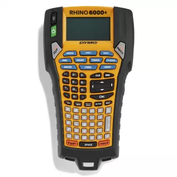 DYMO Rhino 6000+ Industrial Label Maker | Computer Connected Label Maker with Hard Carry Case | Includes 1 Vinyl Tape Cassette1 Flexible Nylon Tape Cassette and Rechargeable Lithium Ion Battery