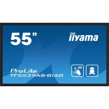 iiyama TF5539AS-B1AG Signage Display Kiosk design 138.7 cm (54.6 inch) LED 435 cd/m² 4K Ultra HD Black Touchscreen Built-in processor Android 11 24/7
