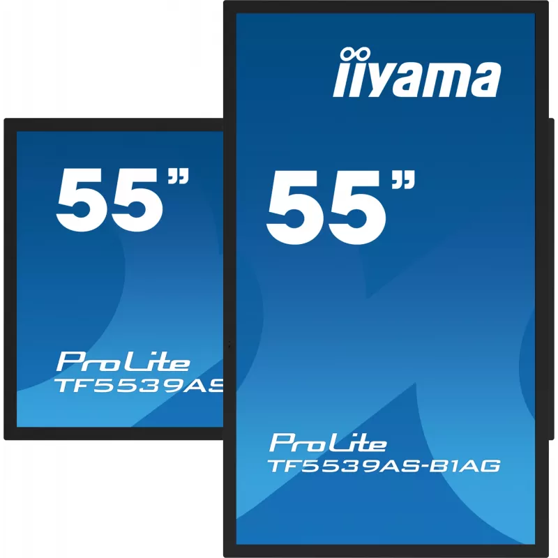 iiyama TF5539AS-B1AG Signage Display Kiosk design 138.7 cm (54.6 inch) LED 435 cd/m² 4K Ultra HD Black Touchscreen Built-in processor Android 11 24/7