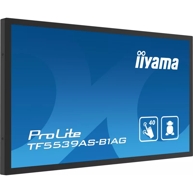 iiyama TF5539AS-B1AG Signage Display Kiosk design 138.7 cm (54.6 inch) LED 435 cd/m² 4K Ultra HD Black Touchscreen Built-in processor Android 11 24/7